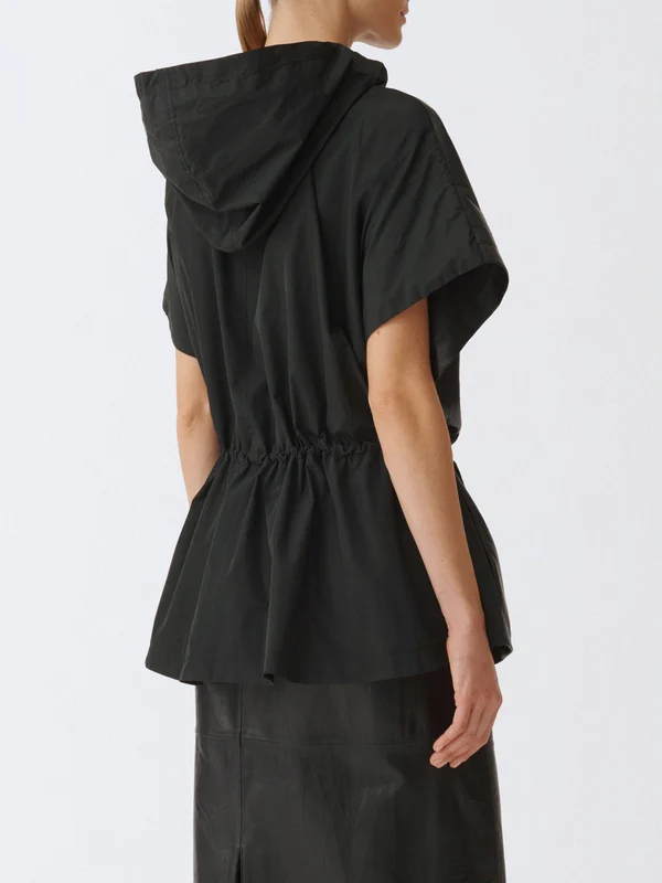 Drawstring Detail Hooded Short Sleeve Jacket - Image 3