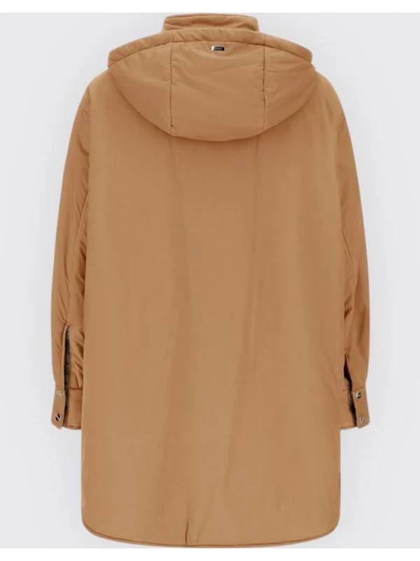 High-Neck Quilted Button-Up Hooded Padding - Image 2