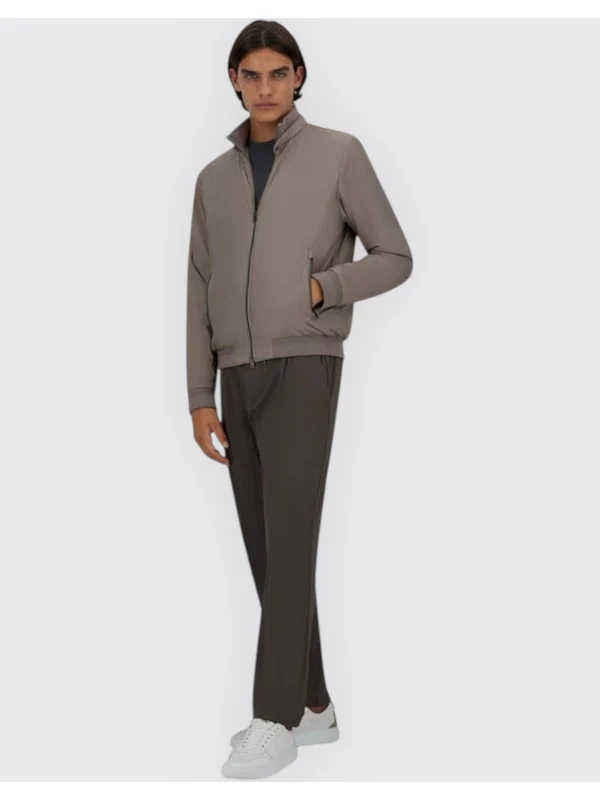 High-Neck Snap Detail Bomber Jacket - Image 2