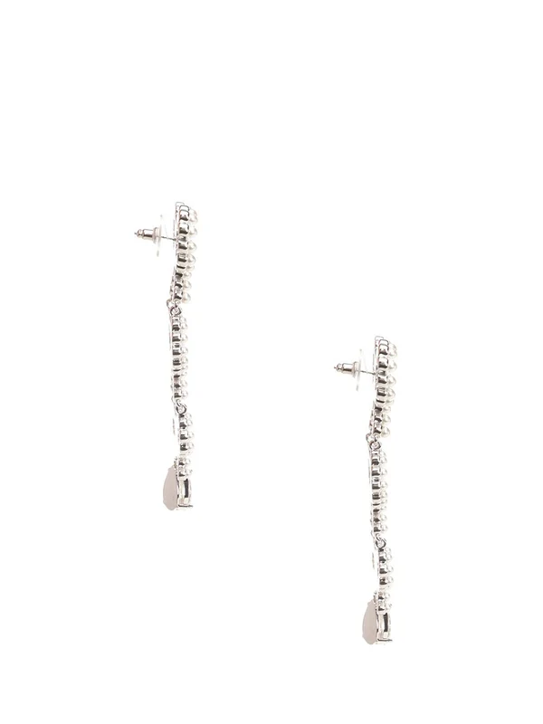 Tiered Pearl Bow Earrings - Image 2