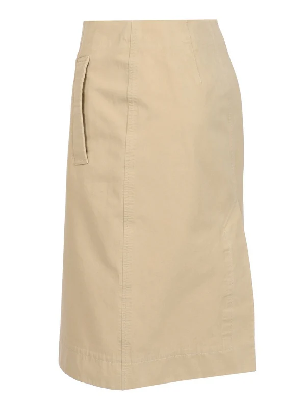 Slit Detail Cotton Midi Skirt - Image 4