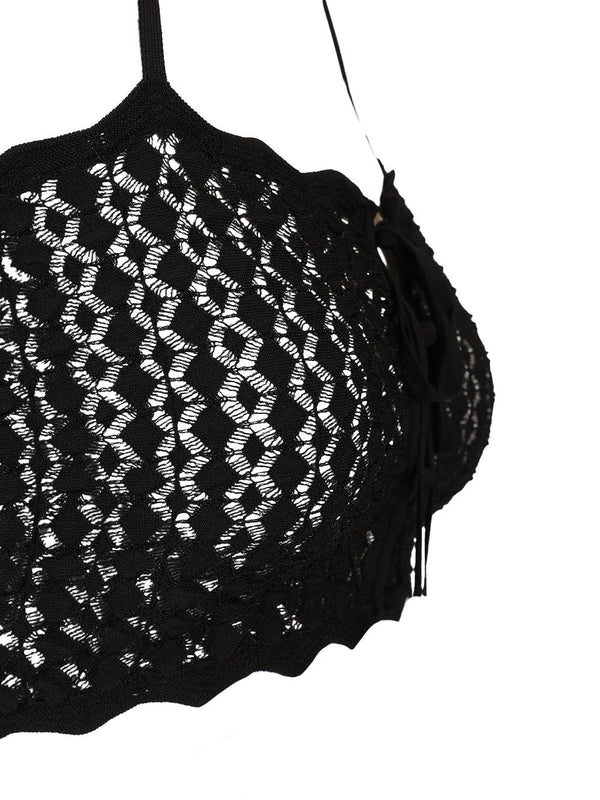 Pointelle Knit Crop Top - Image 4