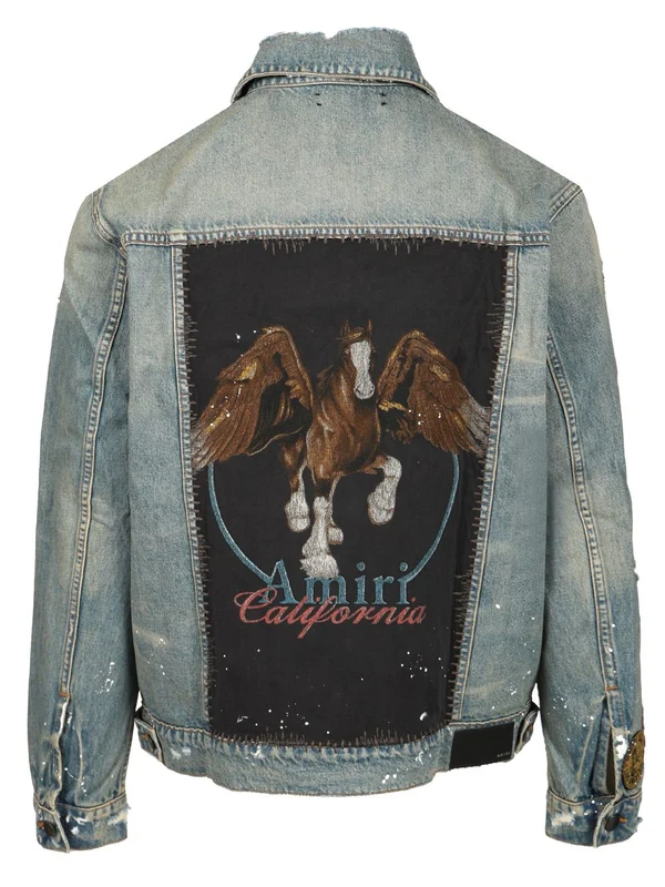 Pegasus Vintage Effect Denim Jacket - Image 2