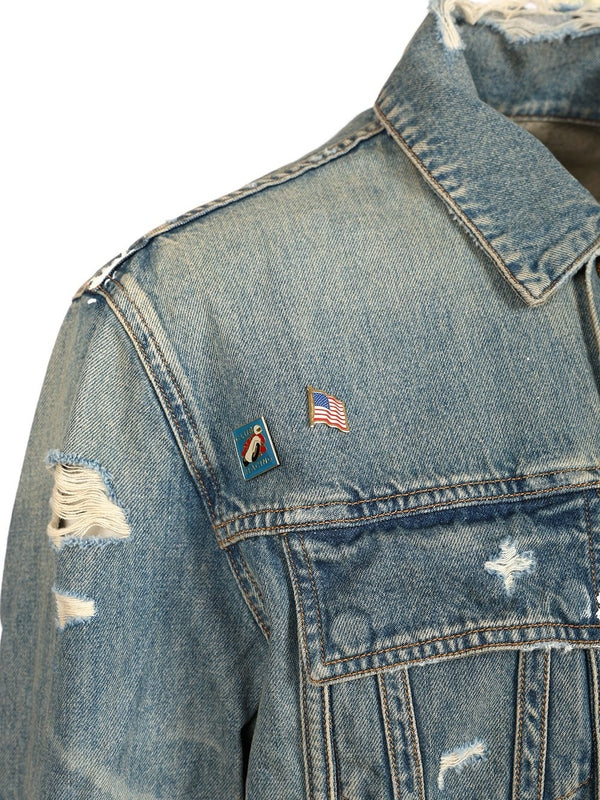 Pegasus Vintage Effect Denim Jacket - Image 4