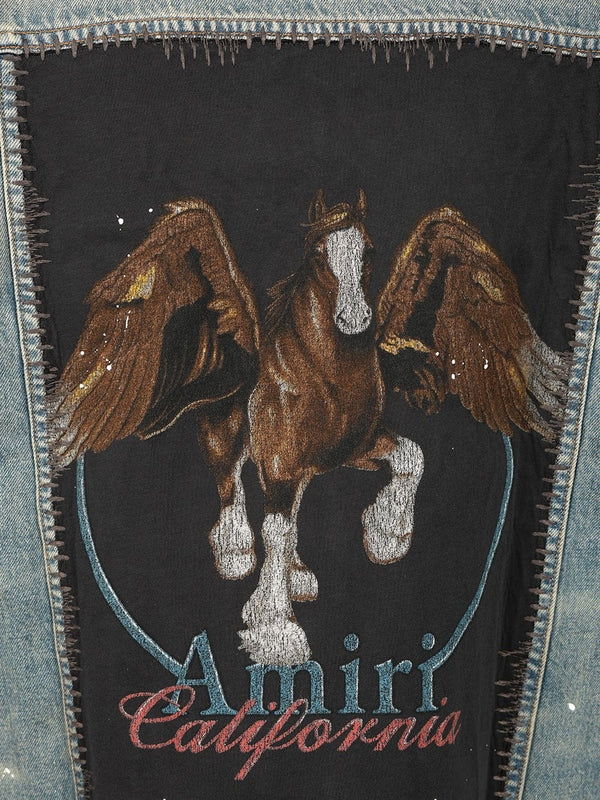 Pegasus Vintage Effect Denim Jacket - Image 5