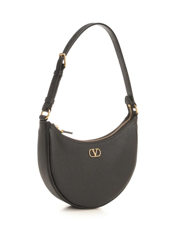 V Logo Mini Hobo Leather Shoulder Bag - Image 2