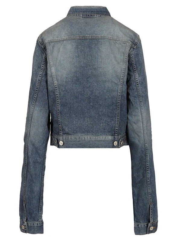 Fitted Vintage Washed Denim Jacket - Image 2
