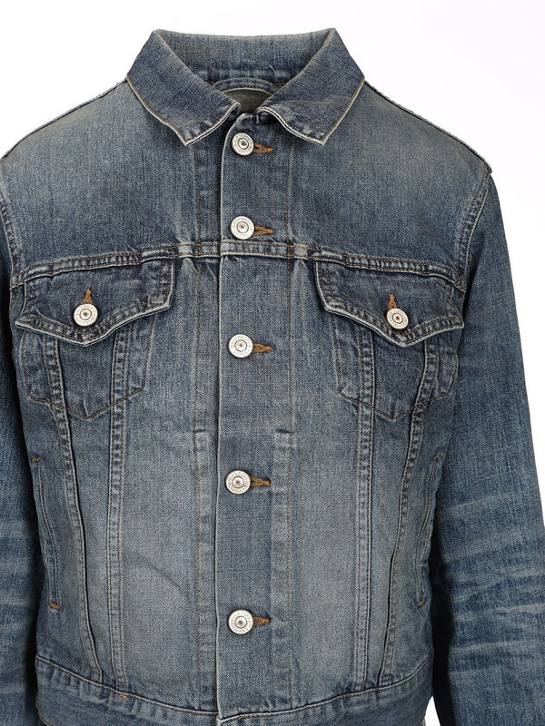 Fitted Vintage Washed Denim Jacket - Image 3