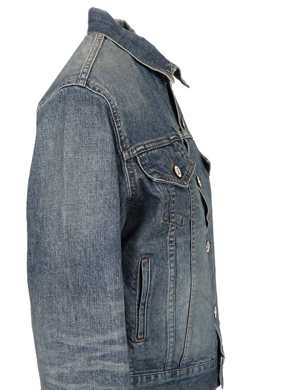 Fitted Vintage Washed Denim Jacket - Image 4