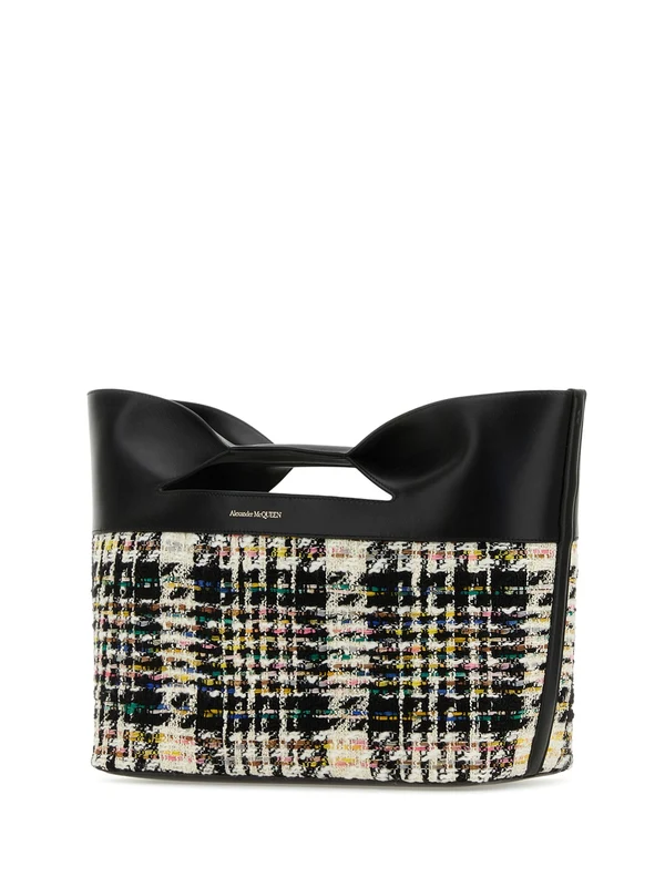Bow Handle Tweed Tote Bag - Image 2