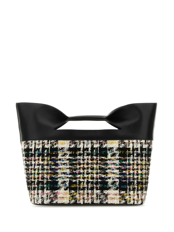 Bow Handle Tweed Tote Bag - Image 3