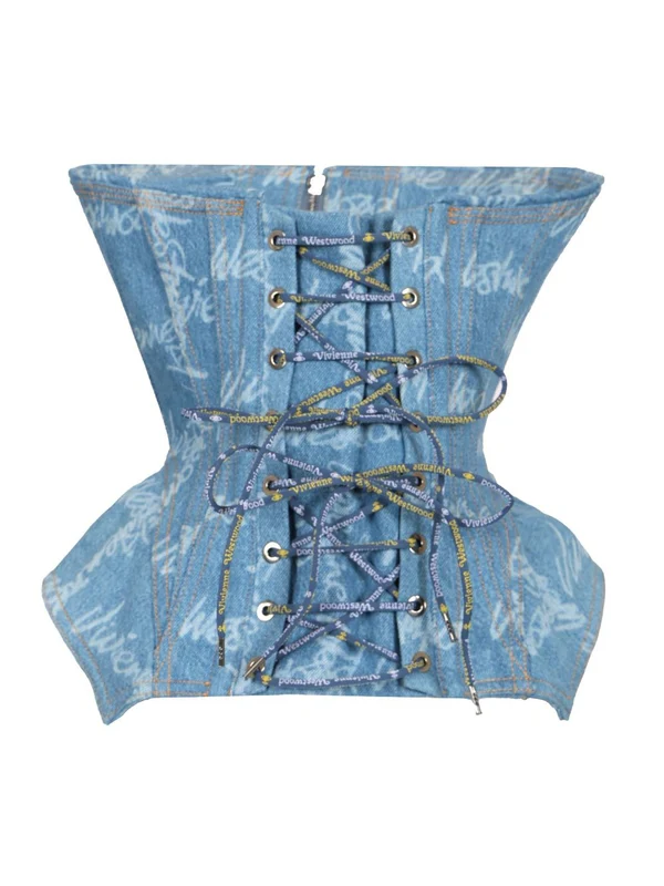 Corbax Denim Corset Sleeveless Top - Image 2