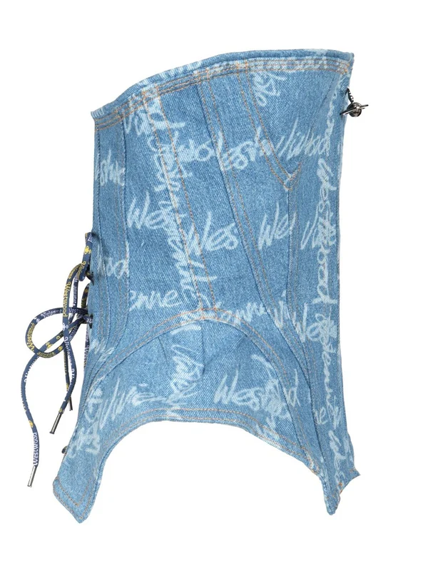 Corbax Denim Corset Sleeveless Top - Image 3