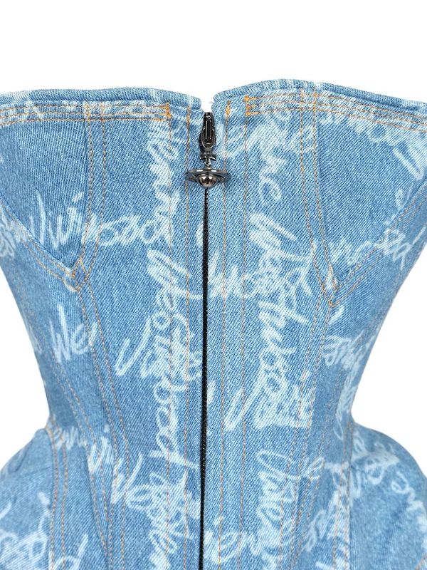 Corbax Denim Corset Sleeveless Top - Image 4