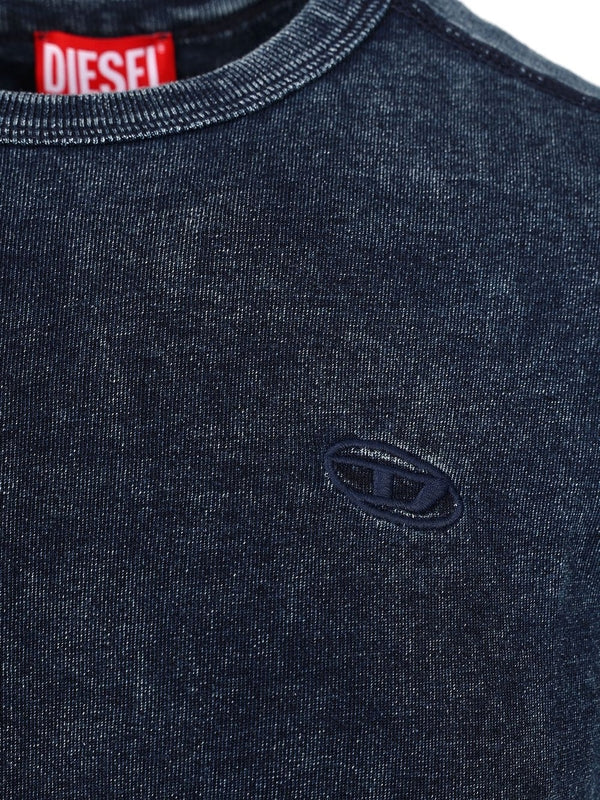Embroidered Logo Denim Effect Short Sleeve T-shirt - Image 3