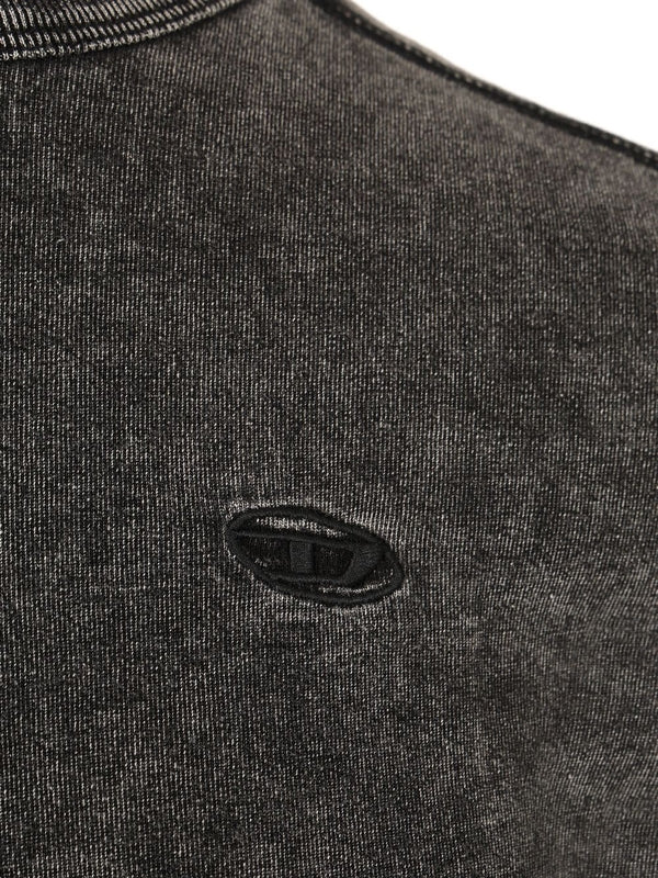Embroidered Logo Denim Effect Short Sleeve T-shirt - Image 3
