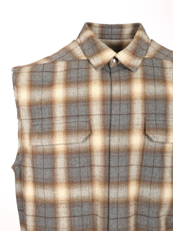 Check Pattern Sleeveless Shirt - Image 3