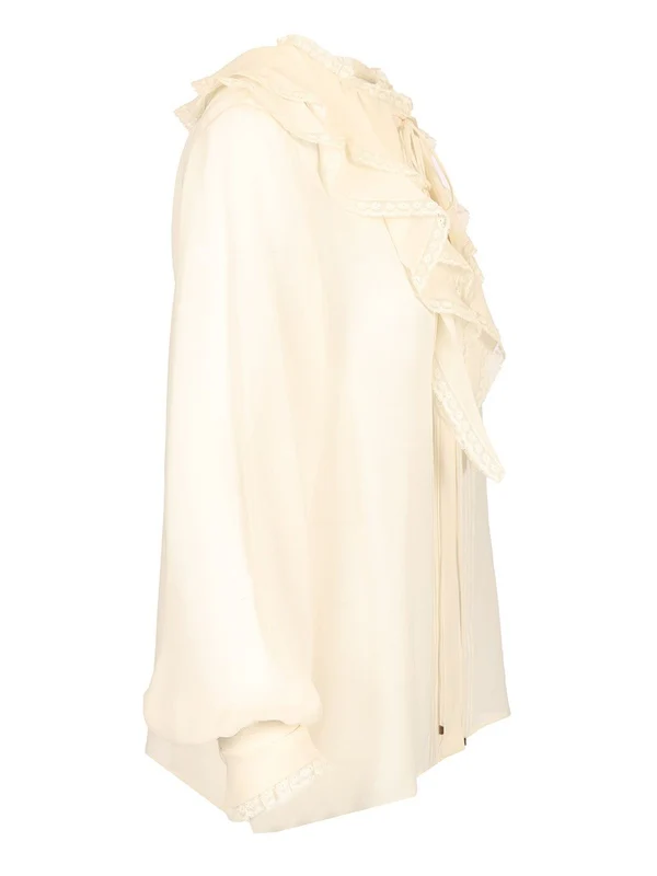 Georgette Ruffle Silk Blouse - Image 3