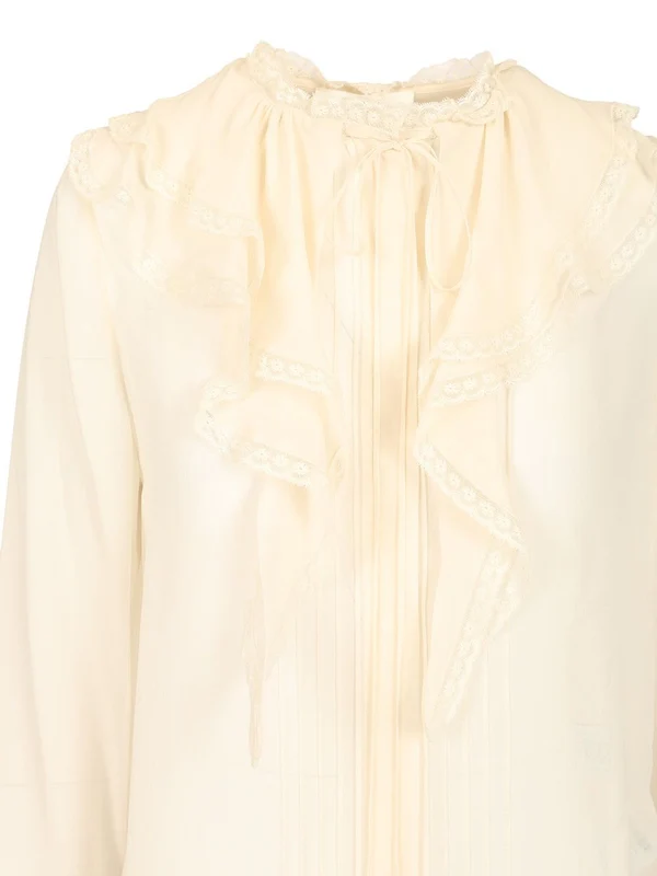 Georgette Ruffle Silk Blouse - Image 4
