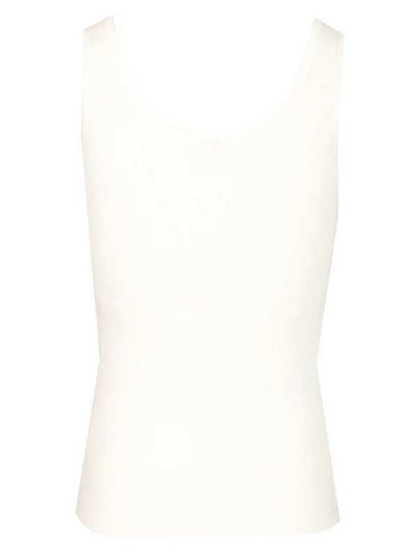 Embroidered Logo Rib Sleeveless Top - Image 2