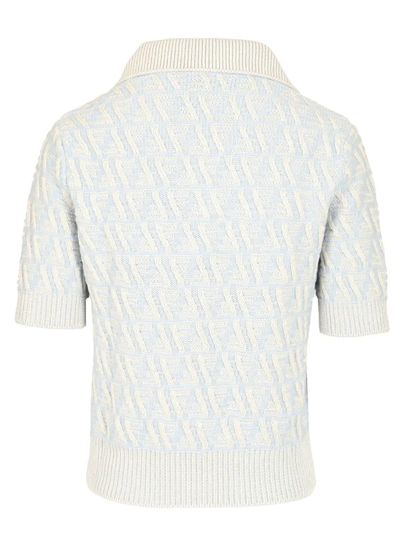 Wool Cashmere Short Sleeve Polo Shirt - Image 2