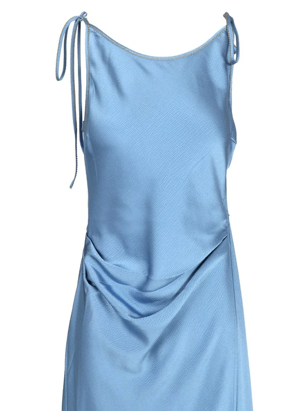 Satin Wrap Midi Dress - Image 4