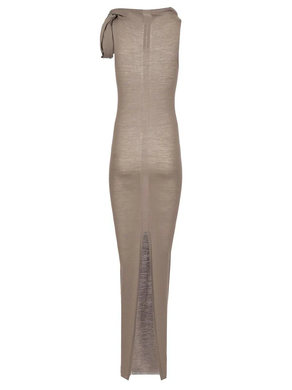 Asymmetric Light Wool Long Dress - Image 2