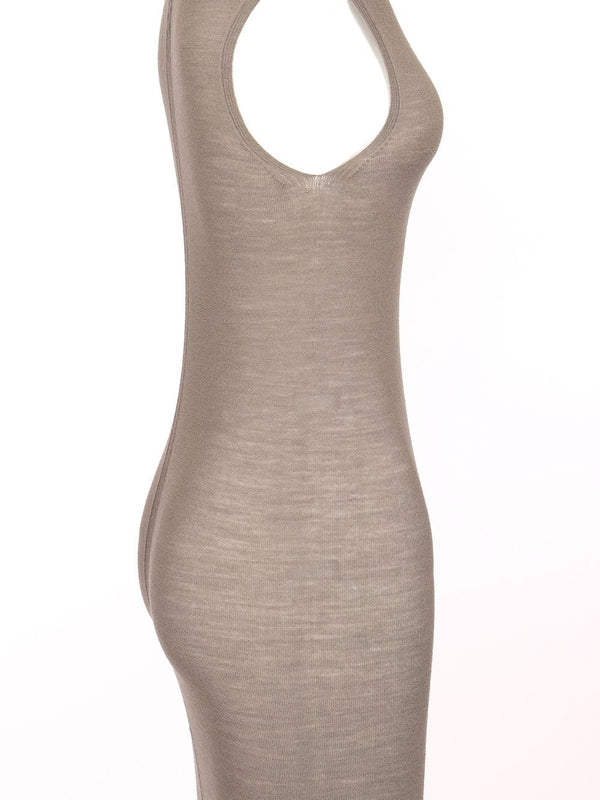 Asymmetric Light Wool Long Dress - Image 3
