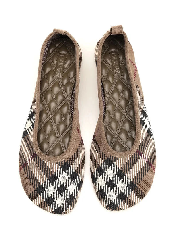 Baby Check Pattern Flat Shoes - Image 5
