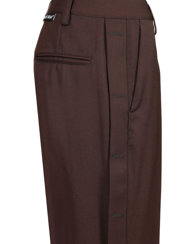 Wide Leg Wool Tailored Pants - Image 4