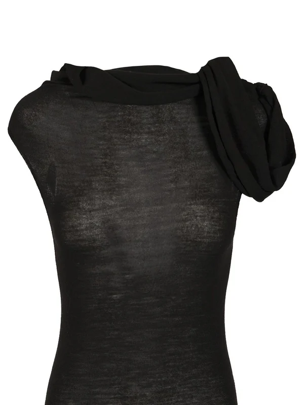 Asymmetric Light Wool Long Dress - Image 3
