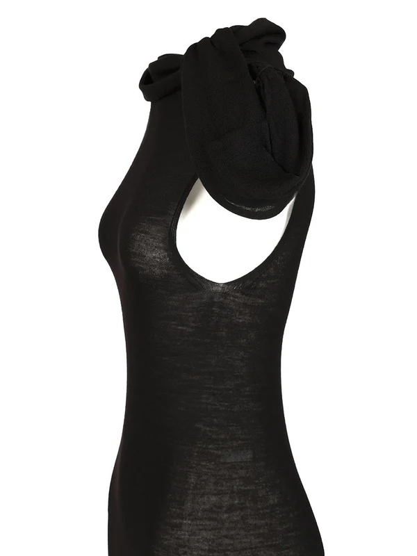 Asymmetric Light Wool Long Dress - Image 5