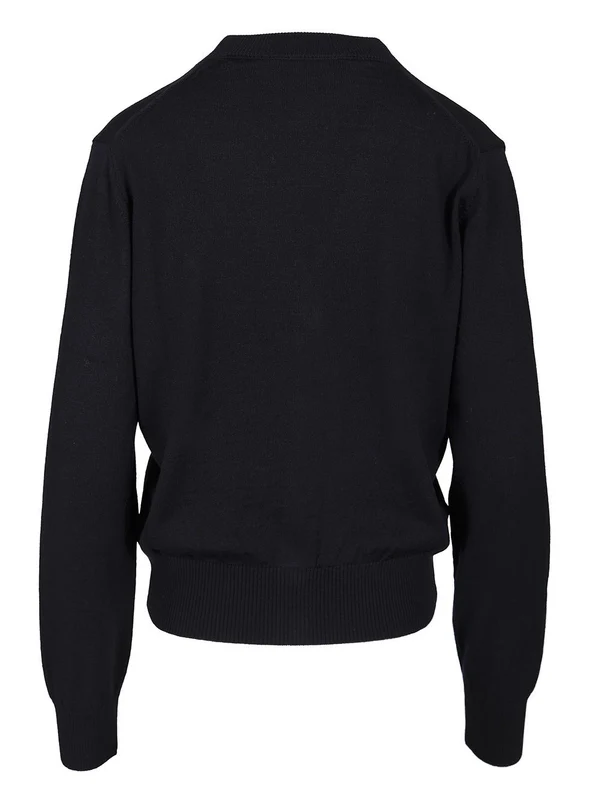 Embroidered Logo Wool Cardigan - Image 2