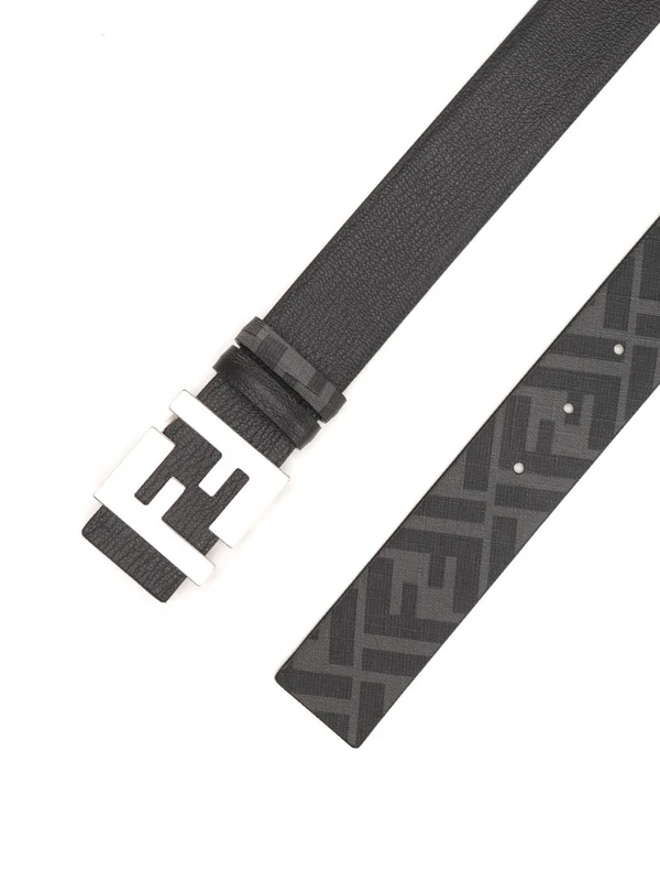 Reversible Jacquard Leather Belt - Image 2