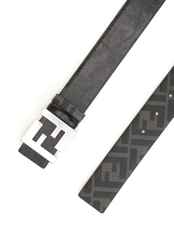 Reversible Jacquard Leather Belt - Image 2