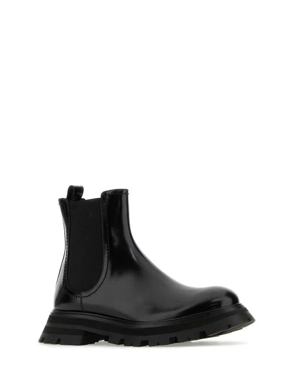 Black Leather Chelsea Boots - Image 2