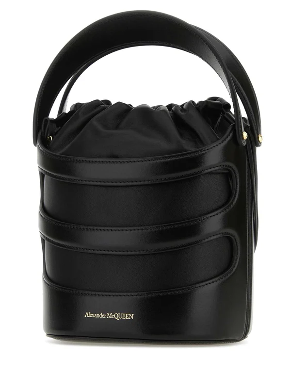Rise Drawstring Leather Bucket Bag - Image 2