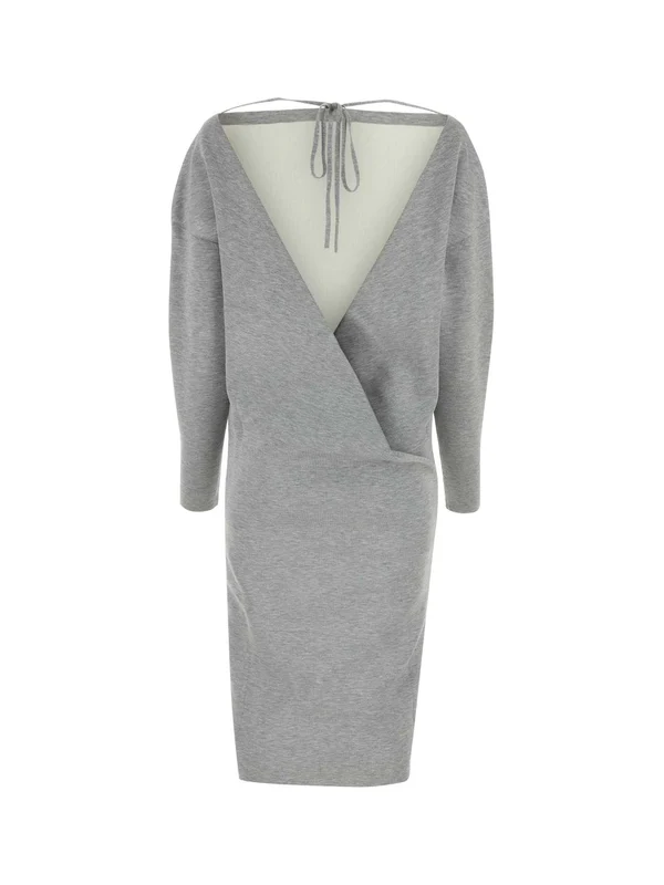 Backless Wool Blend Dress - Image 2