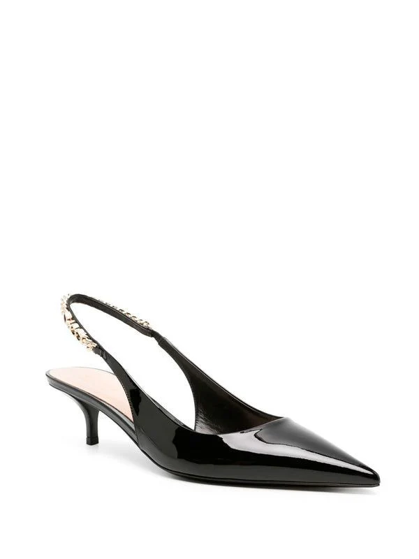 Signoria Chain Patent Leather Slingback
  Heels - Image 2