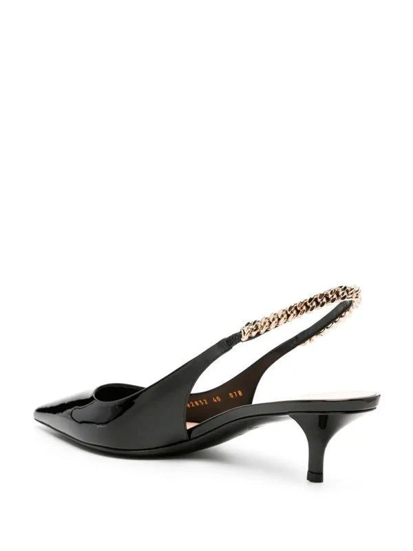 Signoria Chain Patent Leather Slingback
  Heels - Image 4