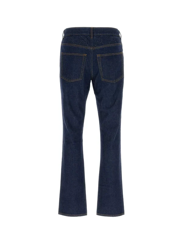 Logo Detail Flared Denim Pants - Image 2