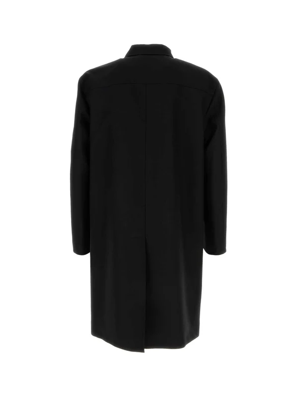 Logo Embroidered Wool Single Coat - Image 2
