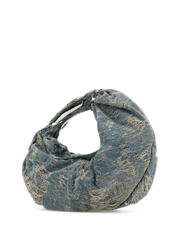 Grab Logo Distressed Denim Tote Bag - Image 2
