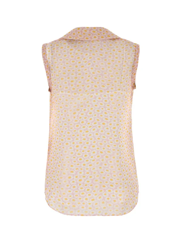 Scarf Ornament Flower Pattern Blouse - Image 2