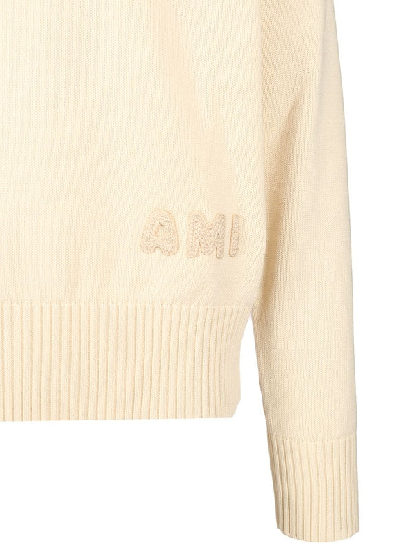 Embroidered Logo Crewneck Cotton Knit - Image 4
