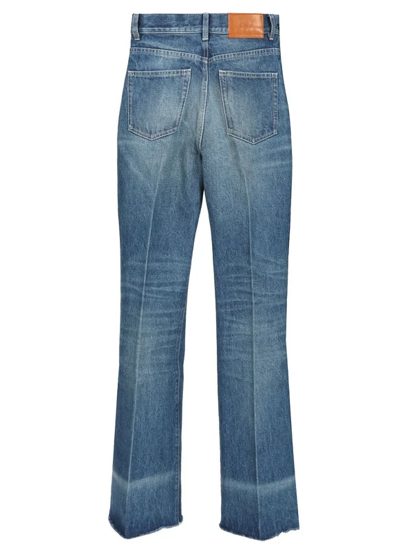 High-Waist Flared Denim Pants - Image 2
