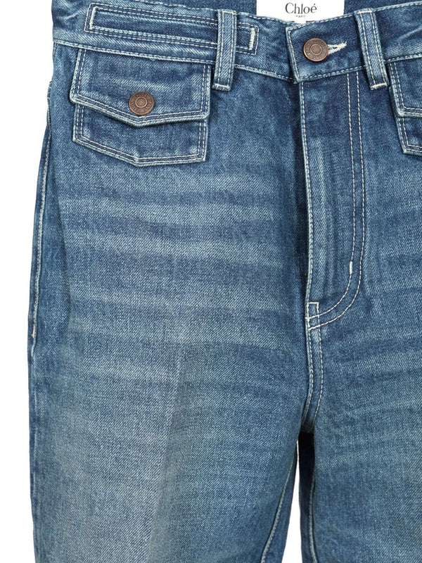 High-Waist Flared Denim Pants - Image 3