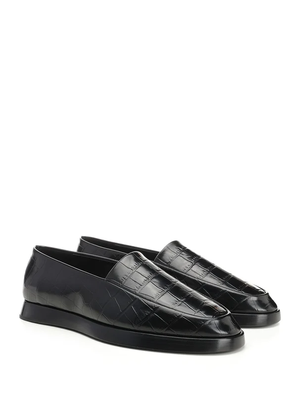 Croc-effect Leather Loafers - Image 2