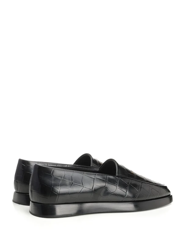 Croc-effect Leather Loafers - Image 3