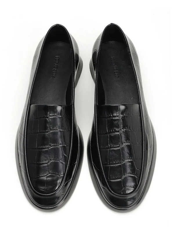 Croc-effect Leather Loafers - Image 5